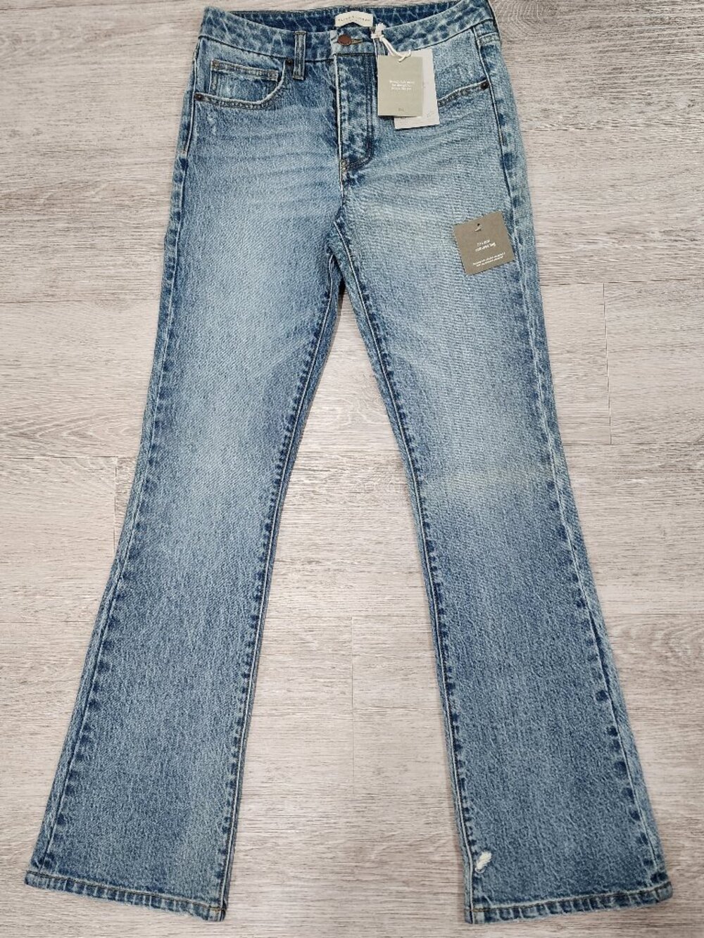 NWT Oliver Logan Stanley Indigo Blue Mid Rise Bootcut Jeans Button Fly Women 25